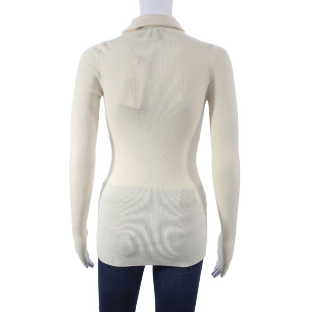 Gucci Women Turtleneck Pullover Sweater Ivory 100% Wool Long Sleeve Size S - Picture 4 of 11